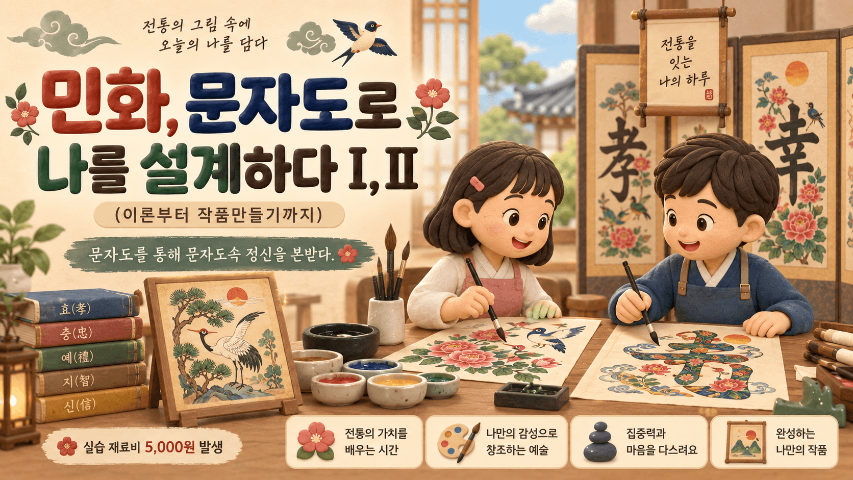 민화, 문자도로 나를 설계하다 I·II (2회 연계과정) 프로그램 이미지